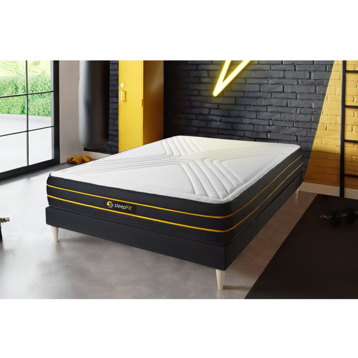 Matelas Mémoire de forme et micro ressorts ensachés - Confort équilibré et accueil moelleux - 26 d'épaisseur, 7 zones de confort - Soutien point par point - 2 places