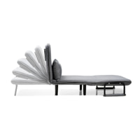 Divano Letto Convertibile Singolo 4 in 1 - grigio e nero - 64x80x68 cm