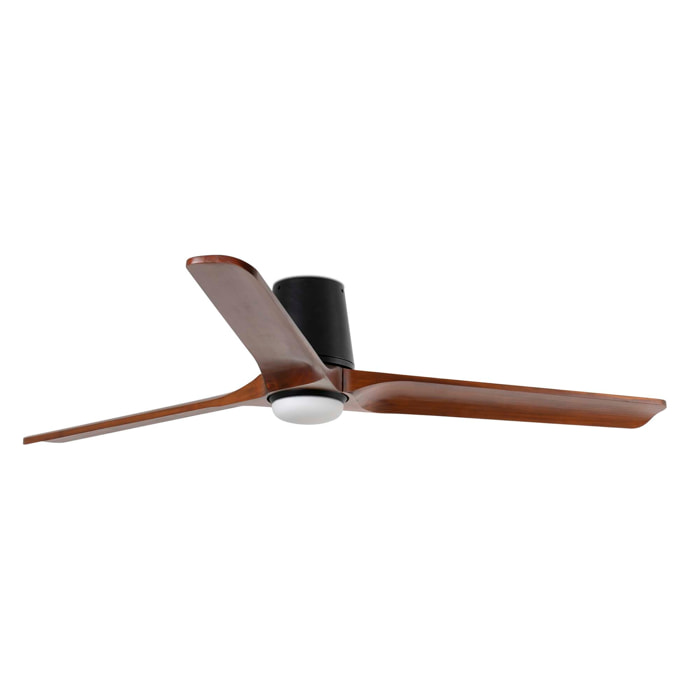 HEYWOOD TUB LED L Ventilateur de plafond noir/noyer