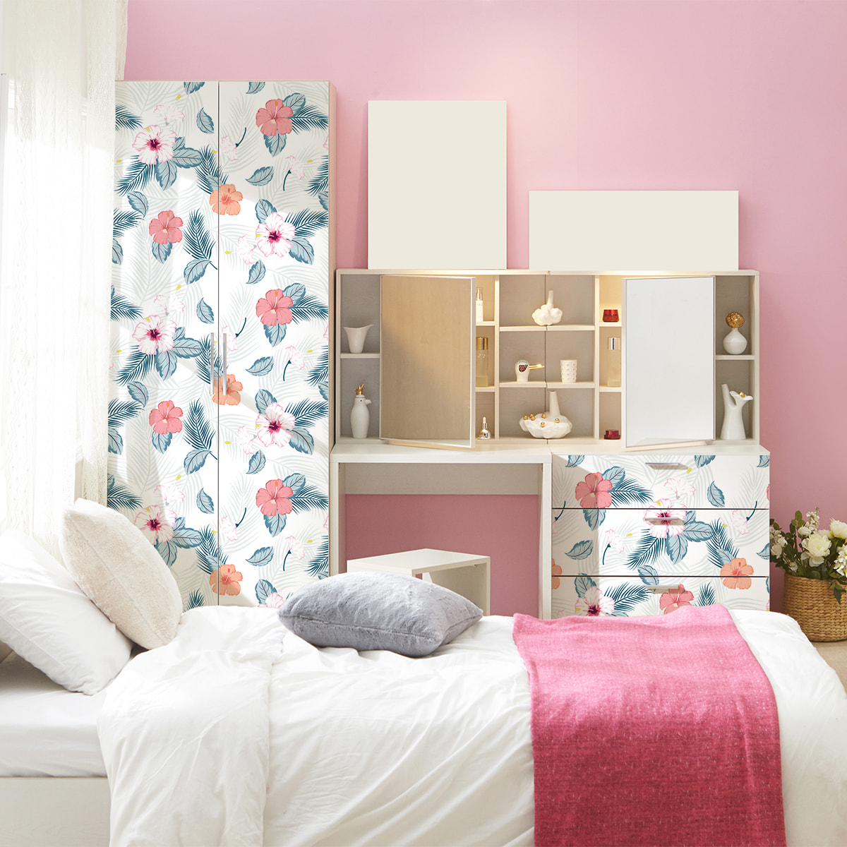 Sticker meuble tropical heva 40 x 60 cm