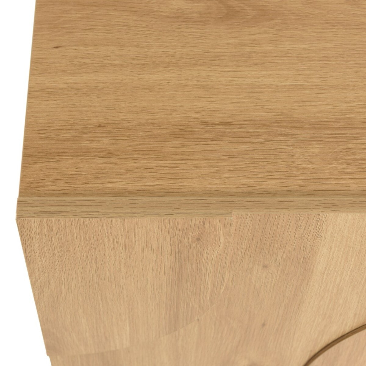 ETHAN - Meuble TV bois couleur naturelle 4 portes décor motif arrondi