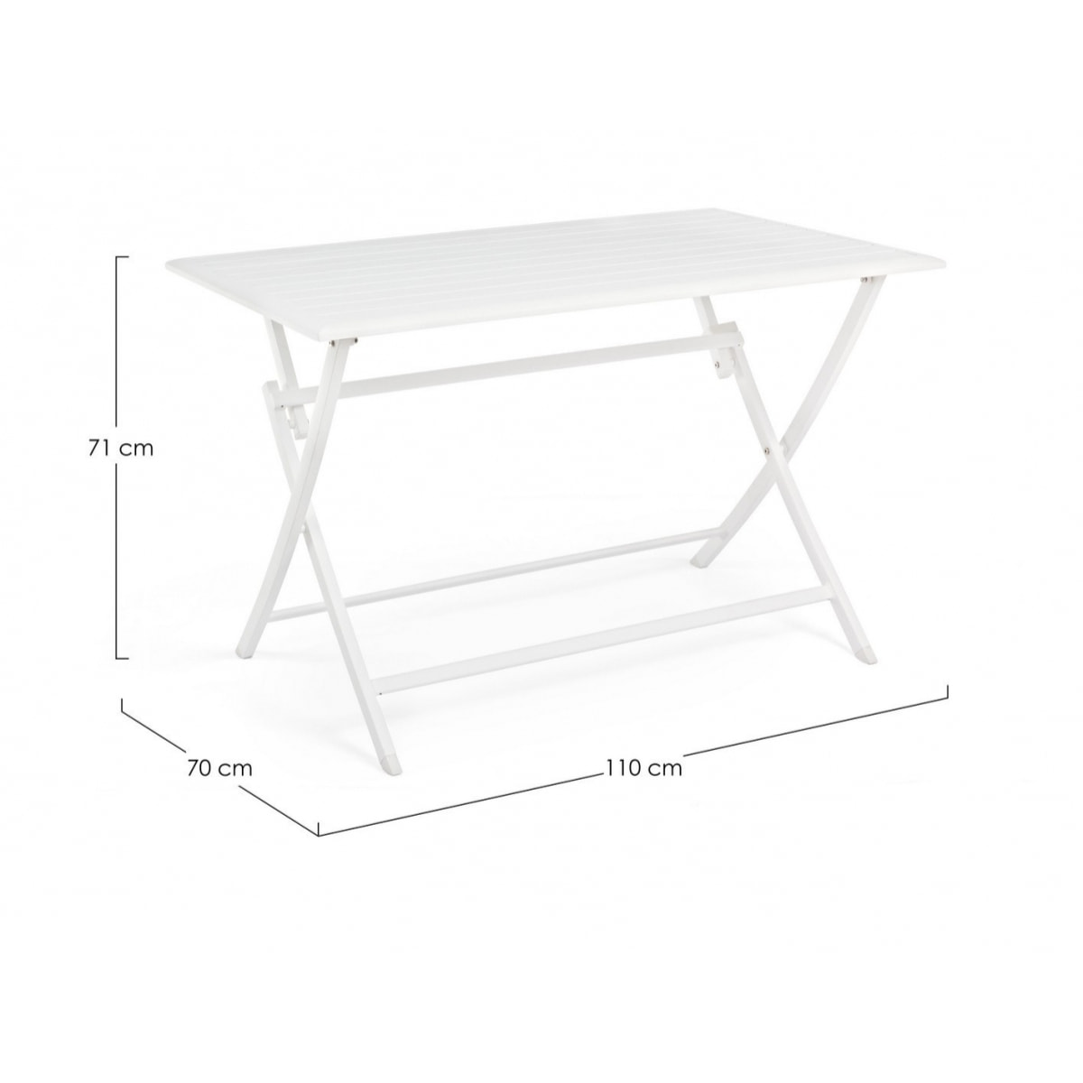 Tavolo ELIN pieghevole bianco 110x70 cm