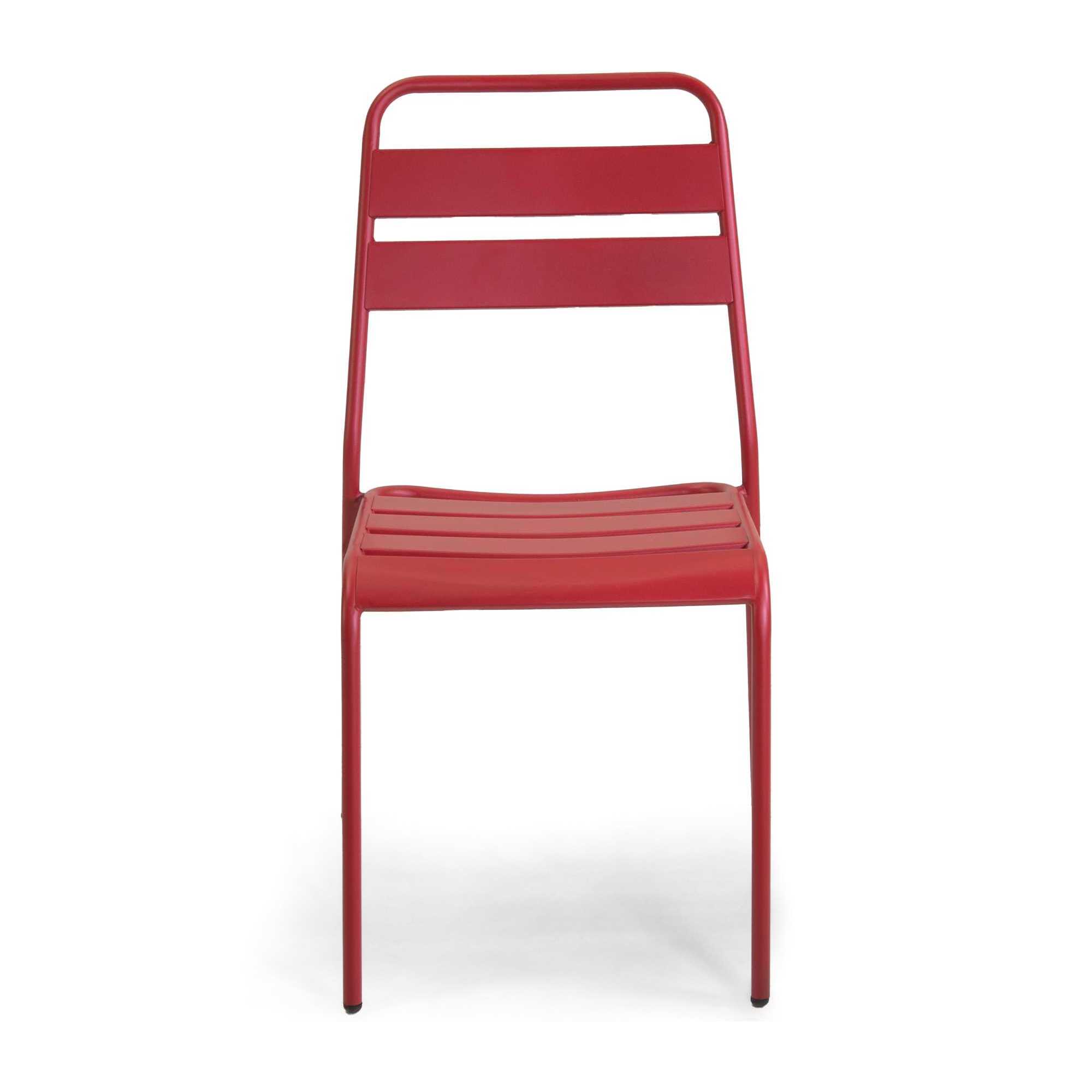 Sedia Rovigo Vacchetti in metallo rosso cm50x54h42/87