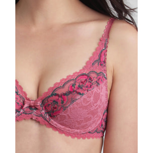 Sujetador con aros de encaje reciclado floral