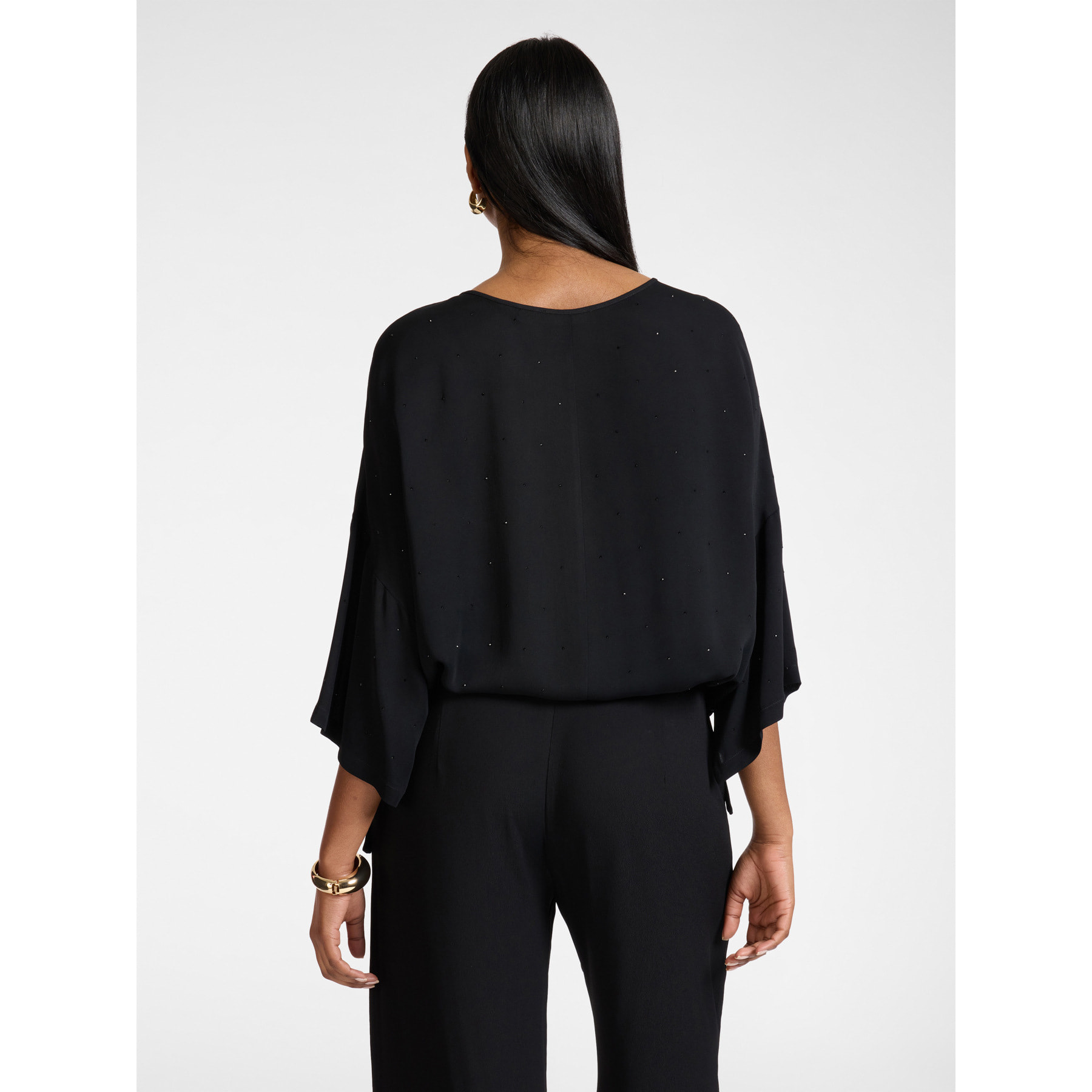 Elena Mirò - Blusa in marocaine con applicazioni - Nero