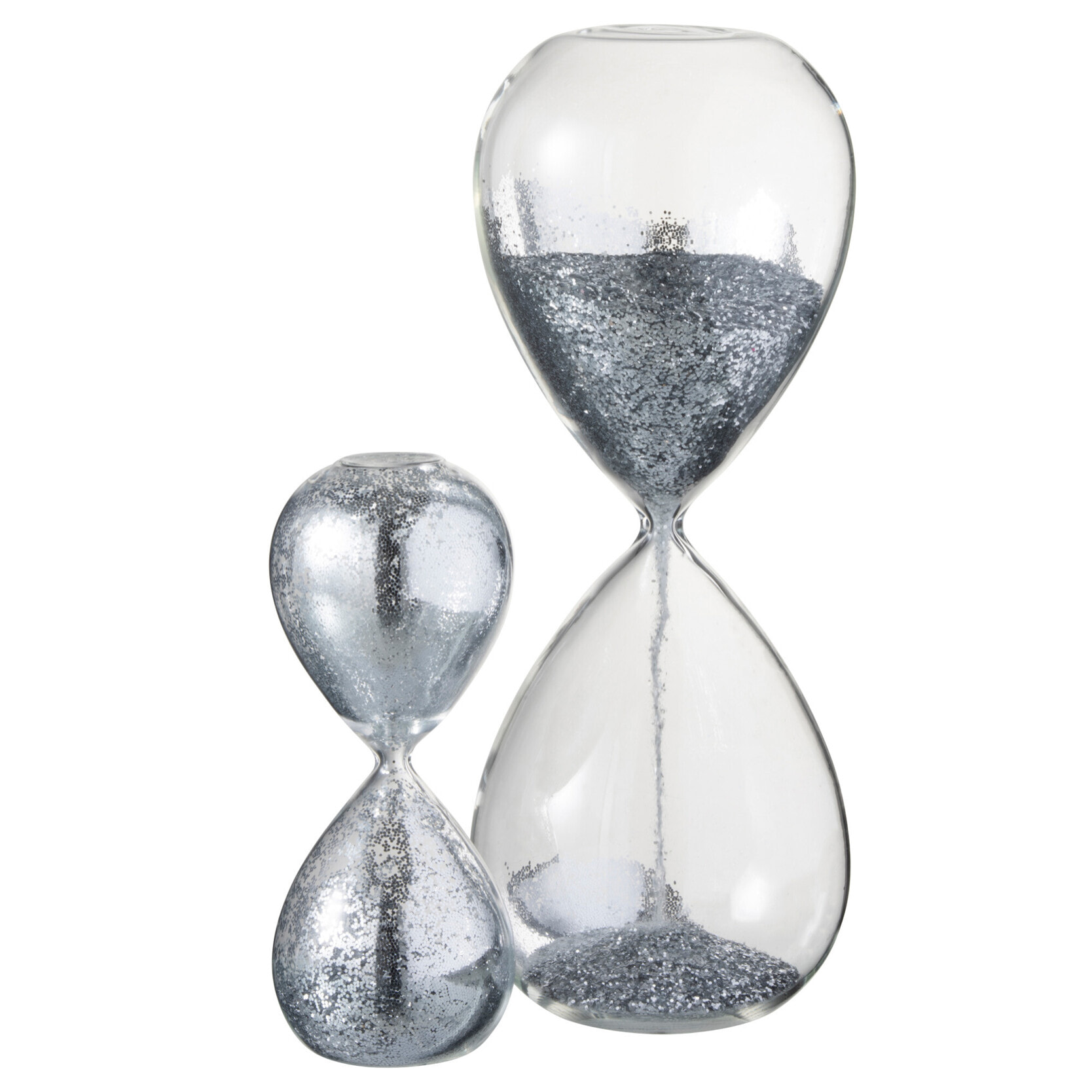 J-Line sablier Perlés - verre - argent - extra large