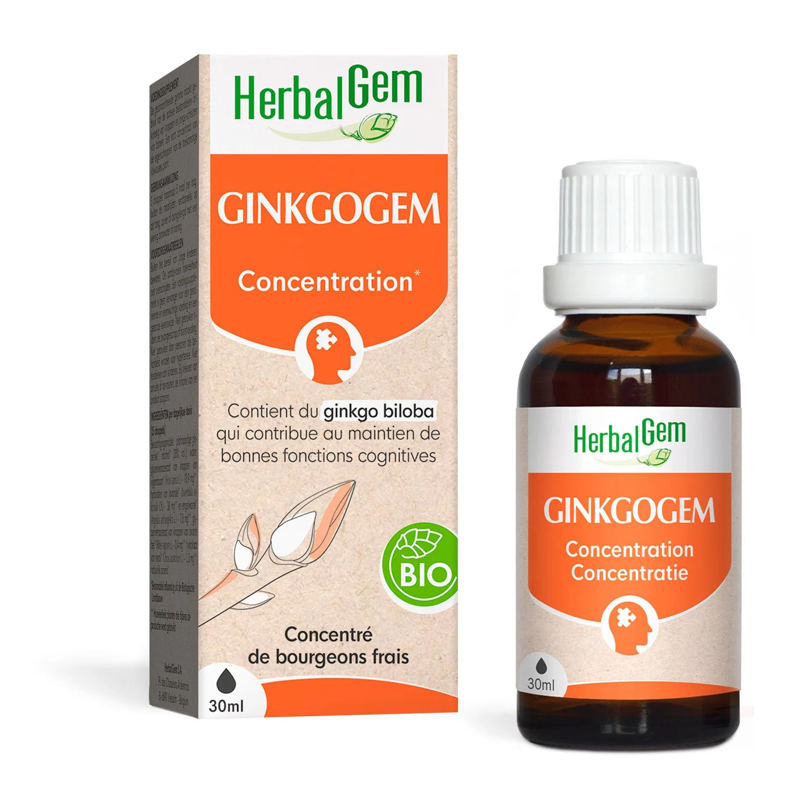 Herbalgem- GinkgoGem complexe de Ginkgo biloba - Bio - 30 ml
