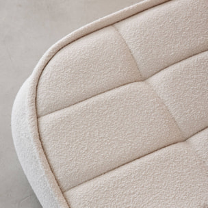 Chauffeuse bouclette texturée 1 place blanc cassé L 93 x P 104 x H 85cm - Boni