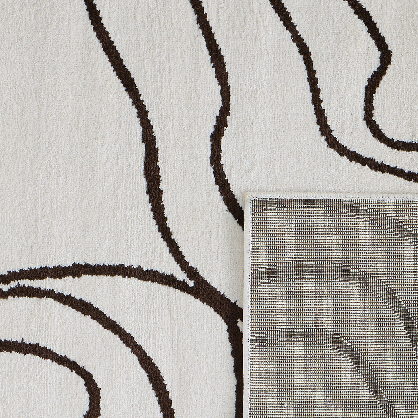SANTAL - Tapis de salon crème à motif floral