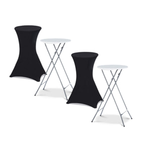 Tables hautes pliantes avec housse - Noir