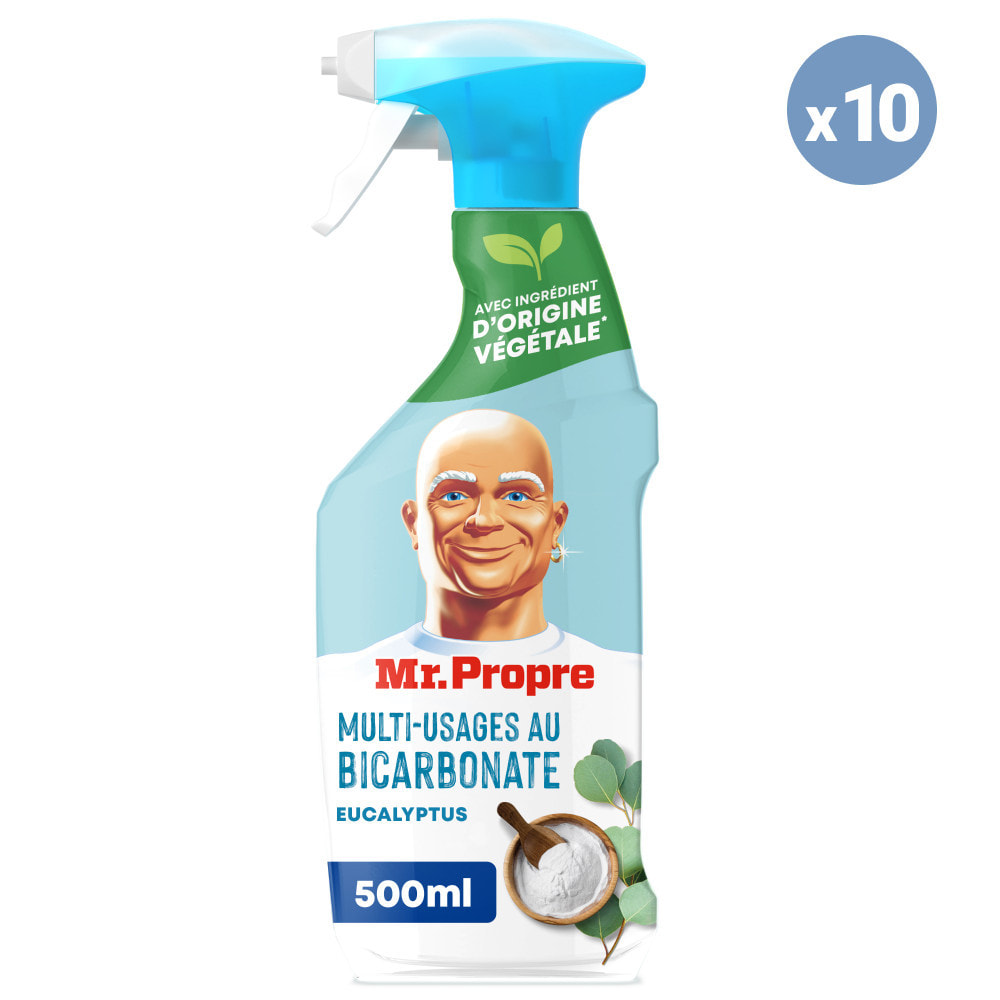 10 Sprays Nettoyants Bicarbonate & Eucalyptus 500ml, Mr. Propre