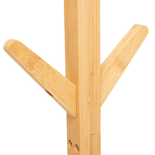 Porte-manteaux 8 crochets bambou