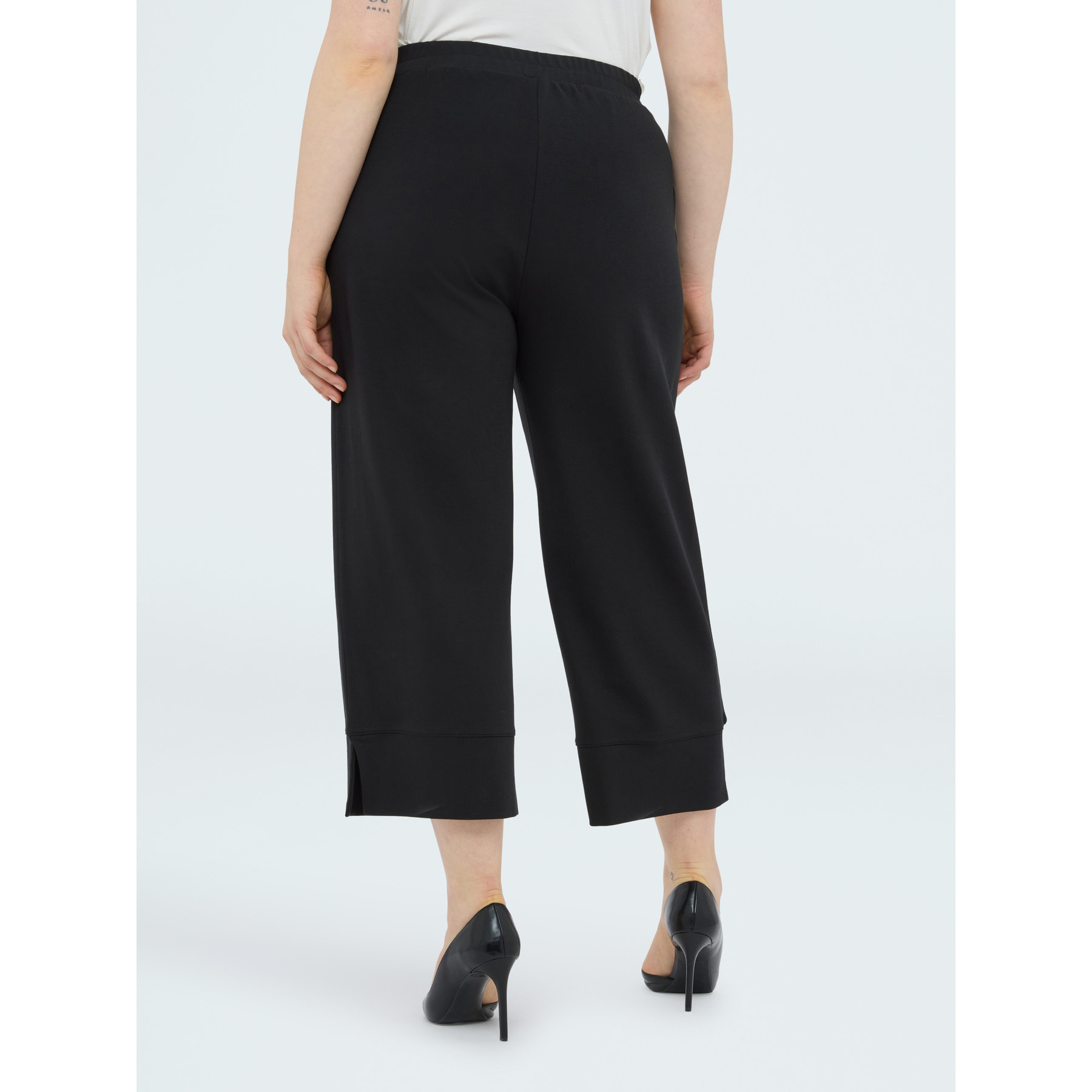 Fiorella Rubino - Pantaloni cropped in felpa con dettaglio gioiello - Nero