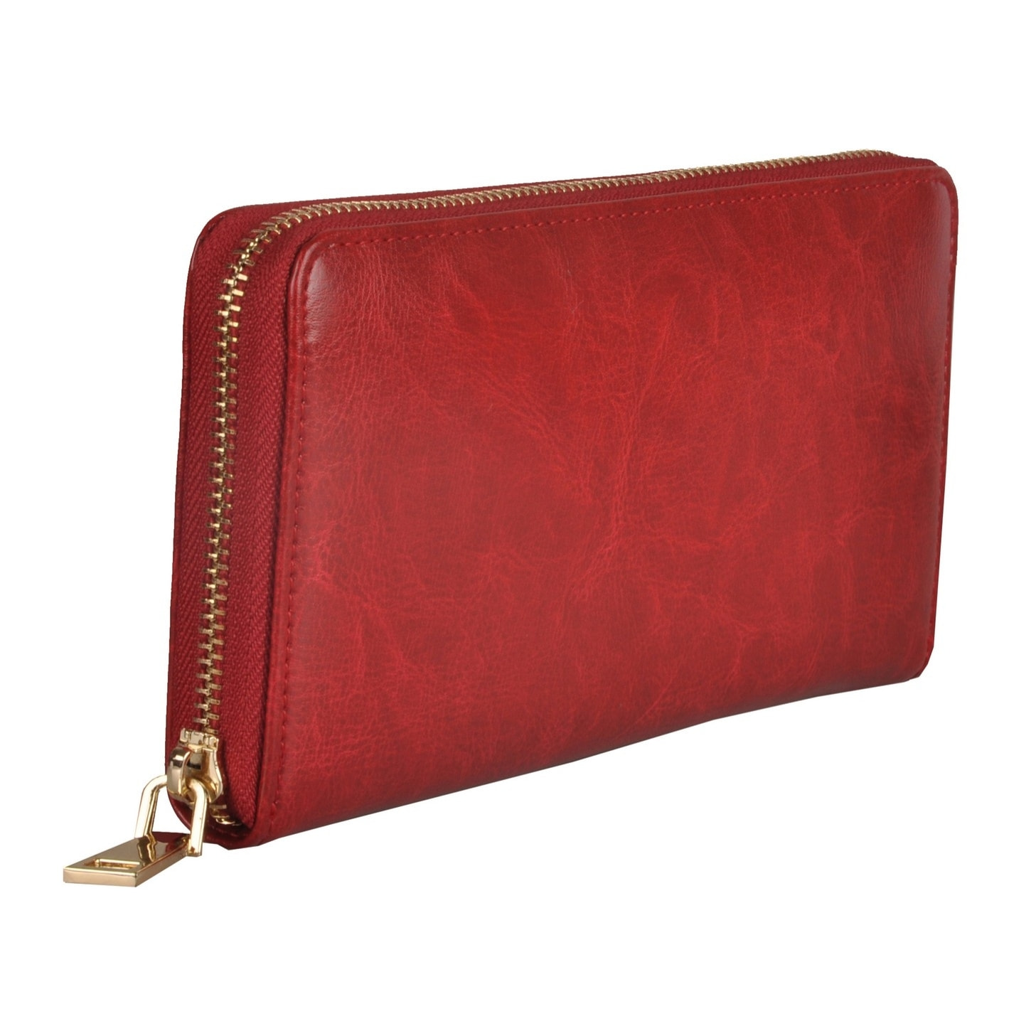 Portafogli Donna colore Rosso-in pelle Made in Italy L20 cm X W10 cm X H2 cmcm