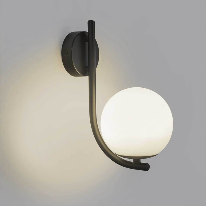 FORLIGHT Sfera Lamapara aplique con forma ovalada en color negro para bombilla G9