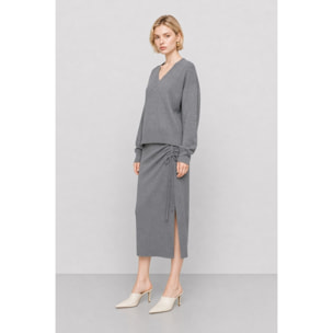 Kocca - Maglia da donna in 100% lana con scollo a V e maniche lunghe Donna