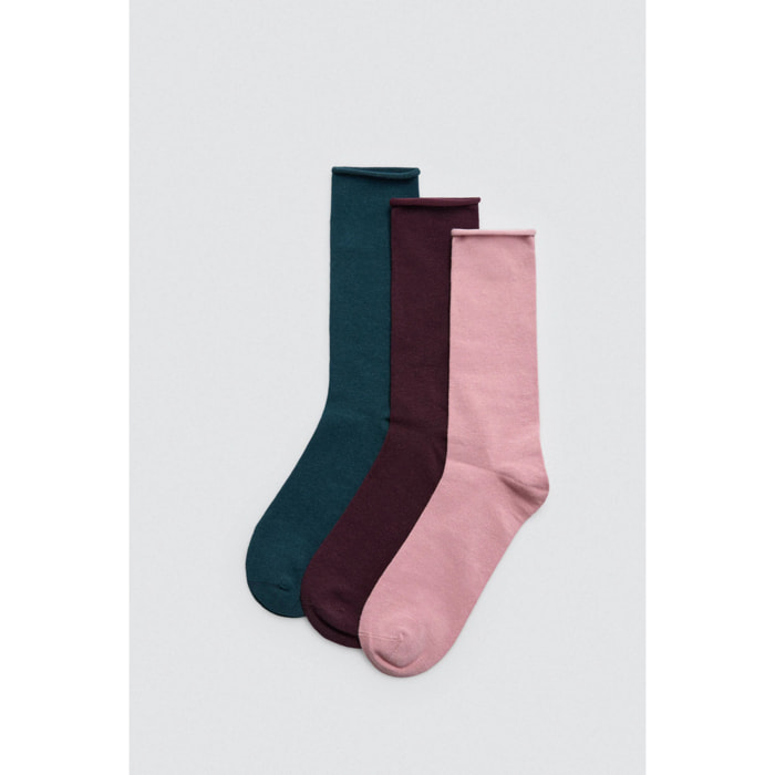 Confezione da 3 calzini senza risvolto in diversi colori