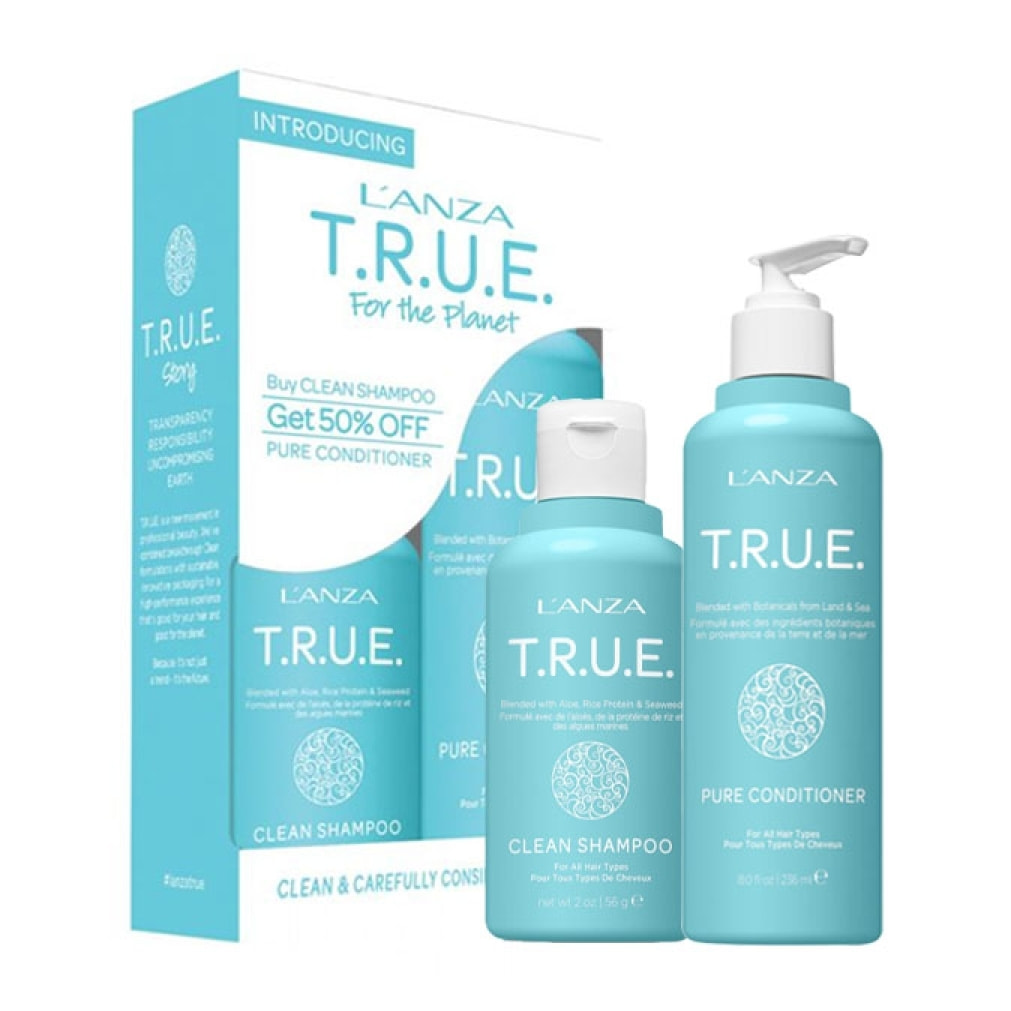 L'ANZA T.R.U.E For The Planet Set Clean Shampoo 56g + Pure Conditioner 236ml