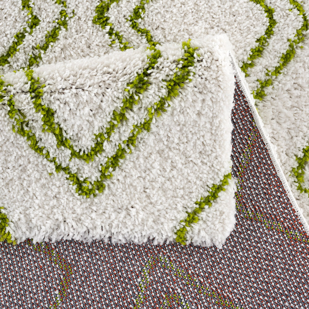 Terra - tapis shaggy de salon en laine artificielle vert prairie