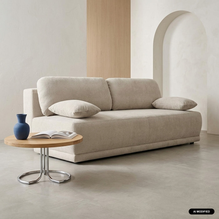 Banquette convertible 3 places tissu chenille avec coffre NELSON