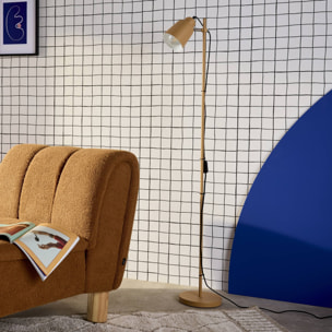 Lampadaire intérieur métal camel H 145cm Rémi