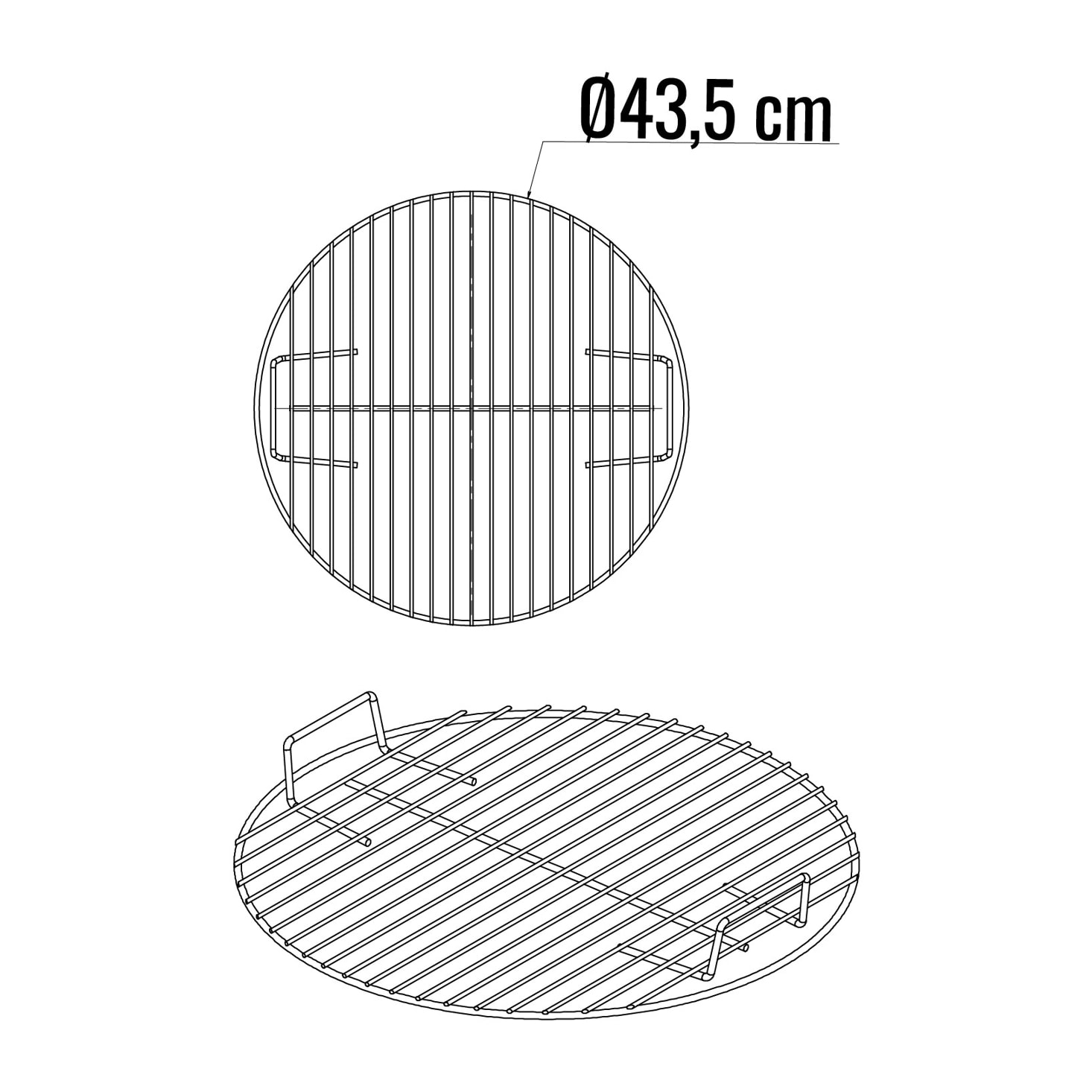 Grille ronde 43,5 cm pour barbecue