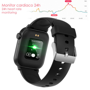 Smartwatch ZW27 con termometro corporeo e misuratore di pressione sanguigna. Modalità sportive, notifiche app, sommergibile.