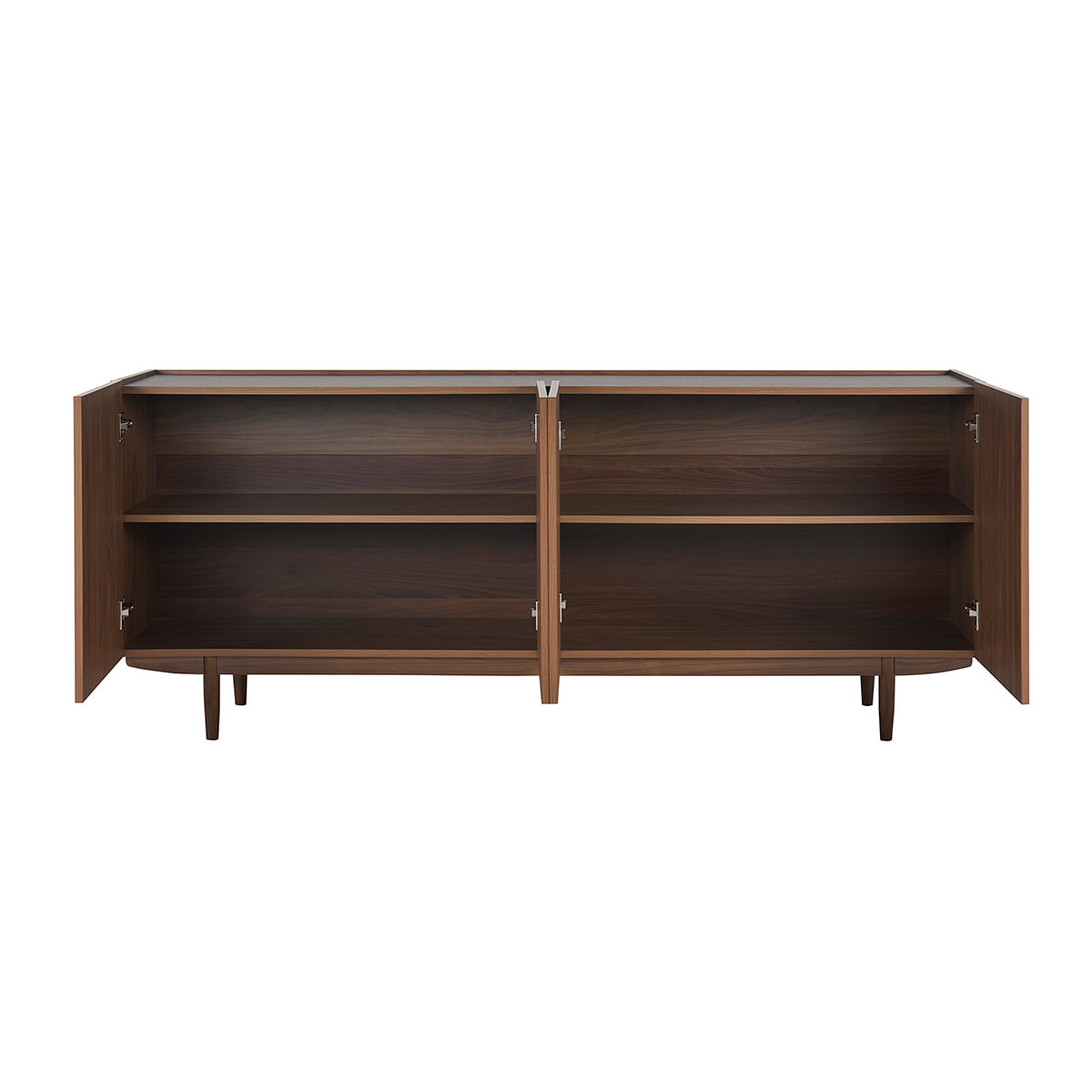 Buffet vintage finition bois foncé noyer 4 portes L180 cm SANAA