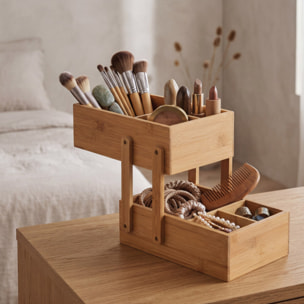 Organisateur de maquillage Bambou 2 niveaux ISALYS Beige MSV