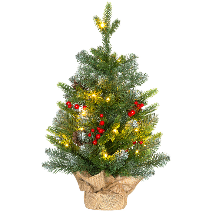 Mini sapin de Noël avec éclairage LED - petit sapin de Noël artificiel - décoration de Noël - 60 cm