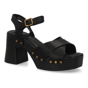 Sandalia plataforma tacón ancho para mujer