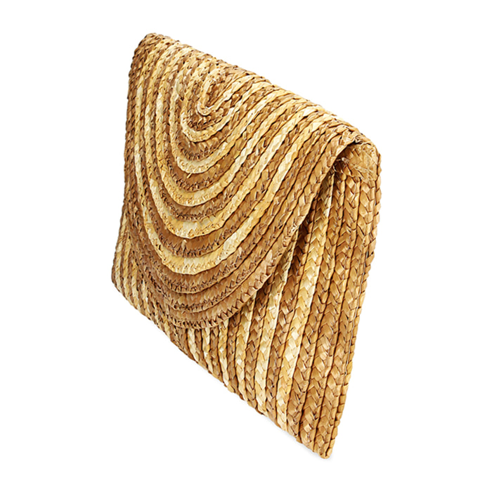 Bolso de playa marrón-beige de paja