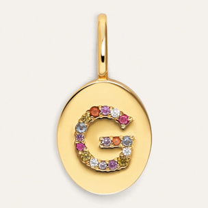 Charm Personalizado Signet Letter Colors Baño Oro