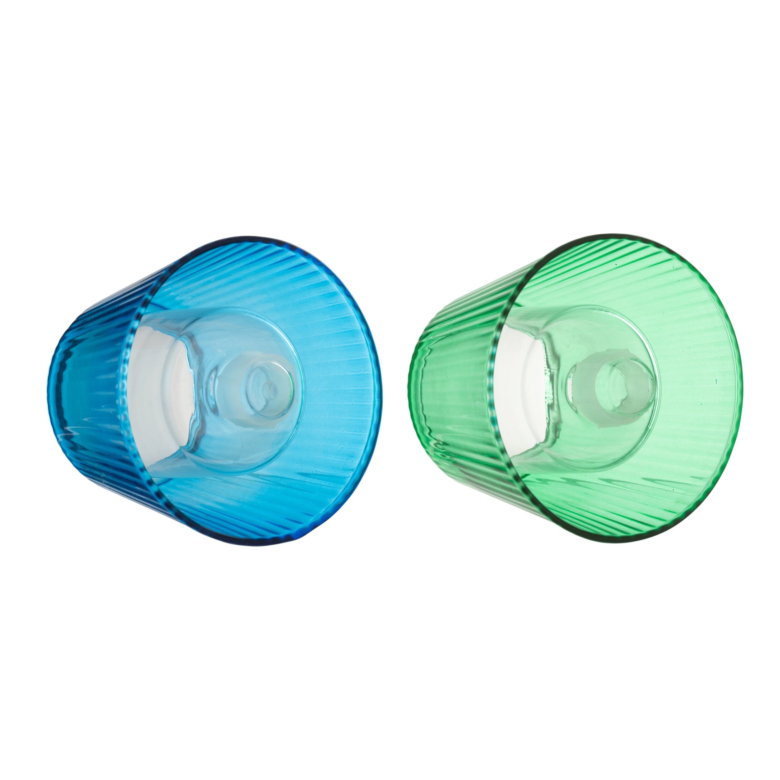 J-Line photophore Chapeau - verre - bleu/vert - 2 pièces