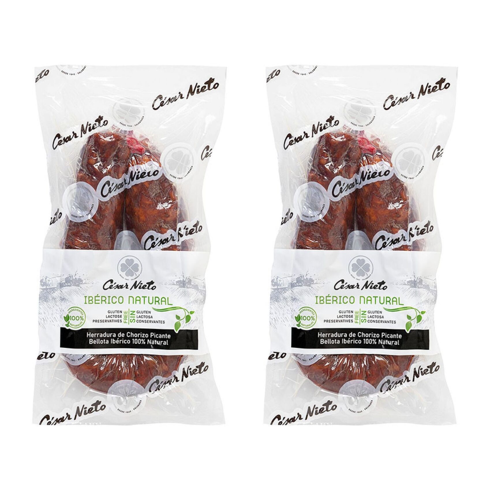 2 x Herradura de Chorizo Ibérico Piquant Bellota 100% Naturel - 2x350g - Espagne - César Nieto