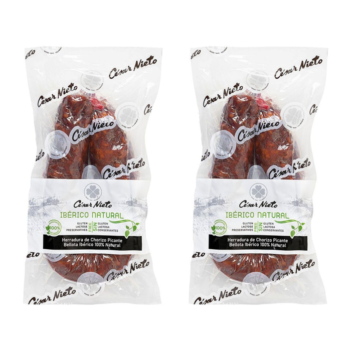 2 x Herradura de Chorizo Ibérico Piquant Bellota 100% Naturel - 2x350g - Espagne - César Nieto