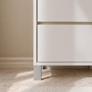 Meuble de Salle de Bains 50cm 3 tiroirs Blanc, Vasque Noire et Miroir Cadre Noir 50x70 - XENOS