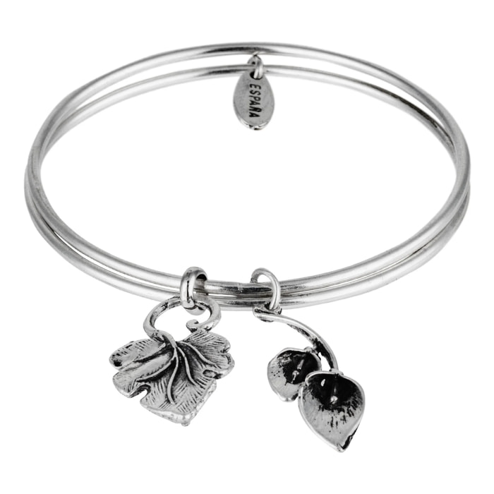 Pulsera aros plata "Natura" de aro con charms