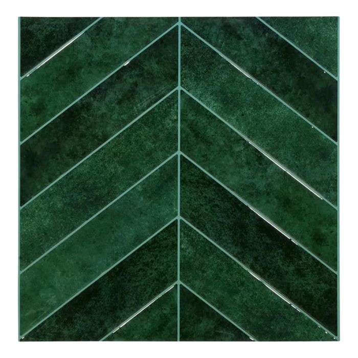 2 stickers muraux Caro chevrons 30x30cm vert foncé