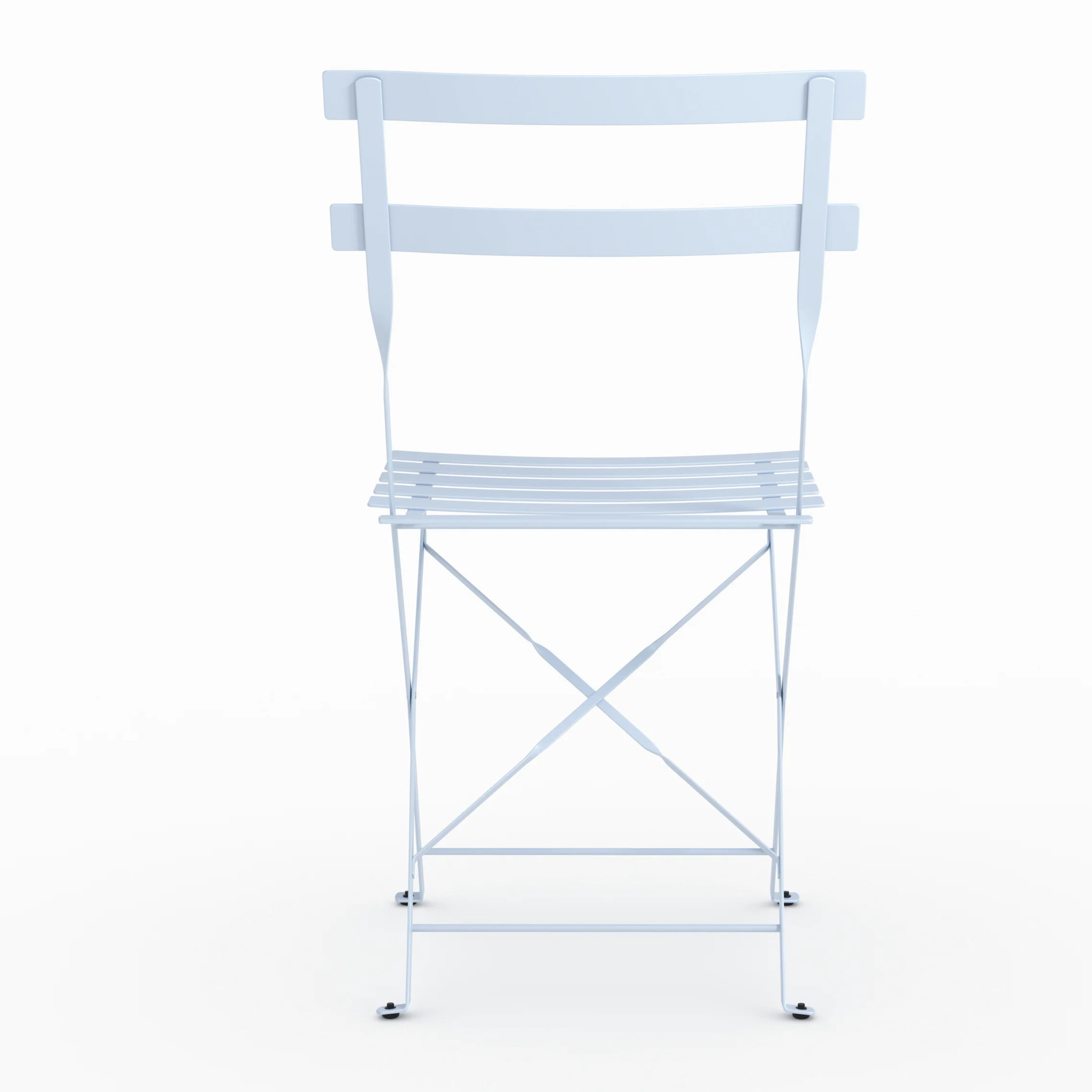 Lot de 2 chaises de jardin en métal bleu pastel, pliantes - Kayla