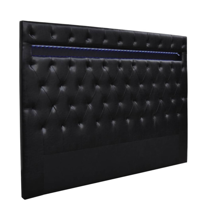 Tête de lit "Déco" LED - 149 cm - Noir