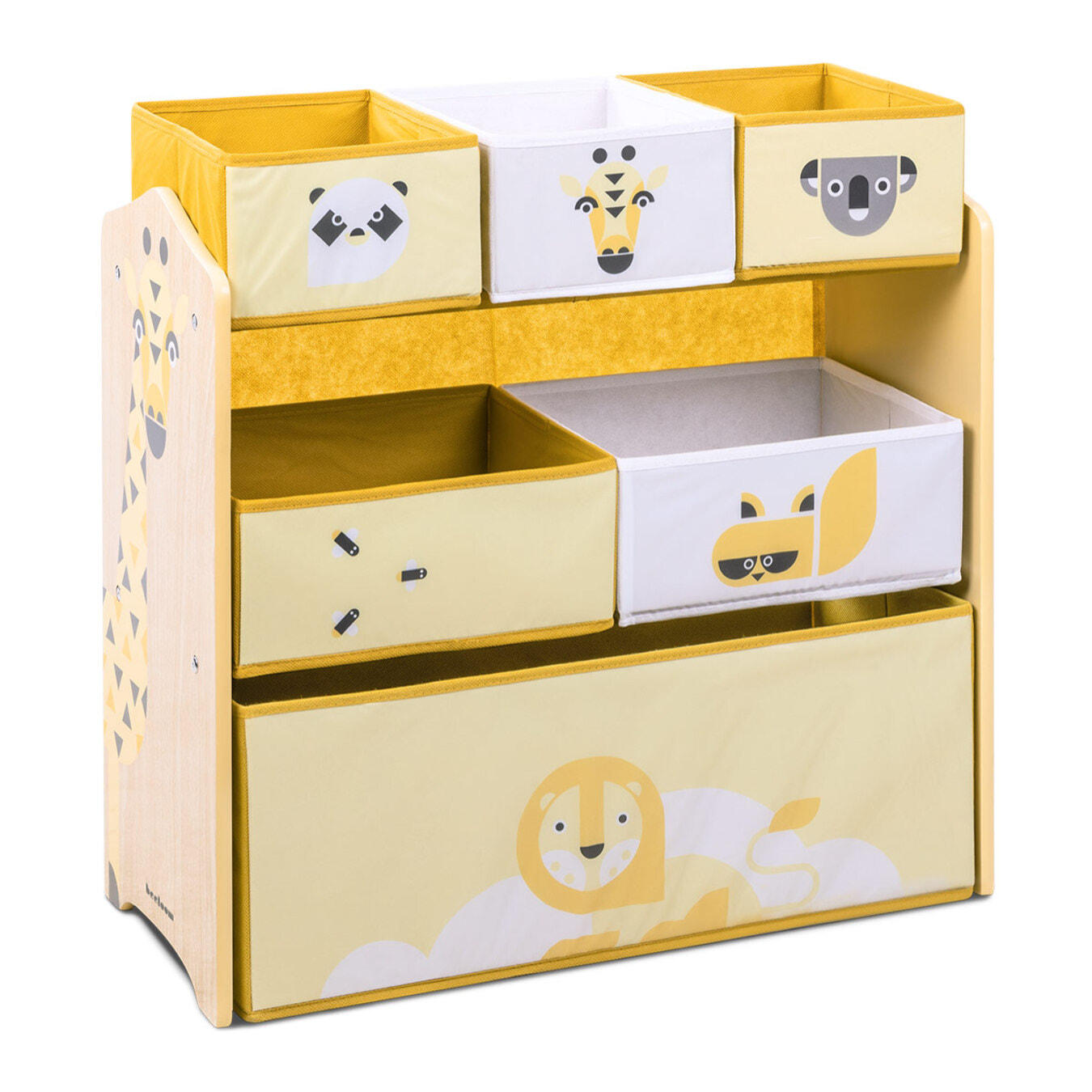 Estantería SWEET SAFER amarillo de madera con 6 espacios