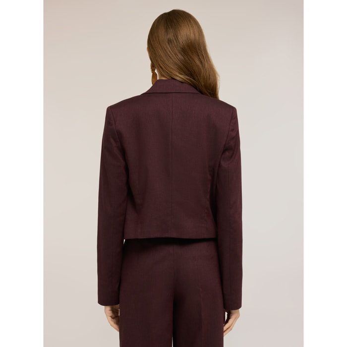 Motivi - Chaqueta corta mezcla de lino - Burgundy