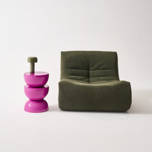 Table d'appoint, bout de canapé, table de chevet métal effet glossy Ø32 x H46,5cm COUMBA