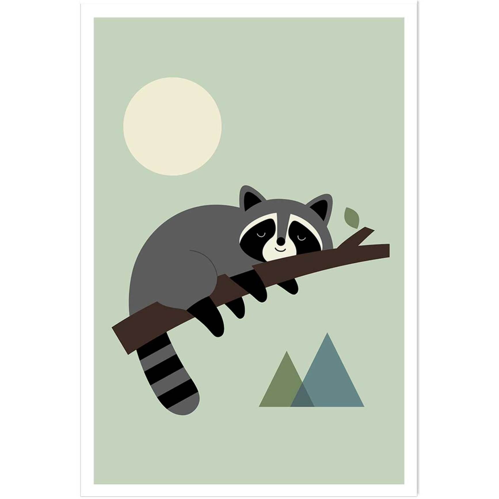 Affiche enfant raton sur sa branche  Affiche seule