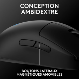 Souris Gamer Sans Fil LOGITECH Pro 2 Lightspeed noir + Pochette + Dongle 8K Hz