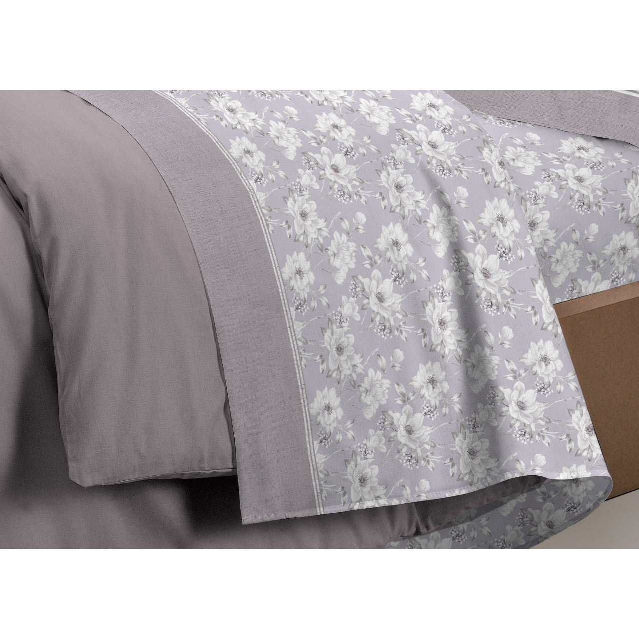 Completo Lenzuola In Calda Flanella Made In Italy Linea Europa Marsiglia Beige