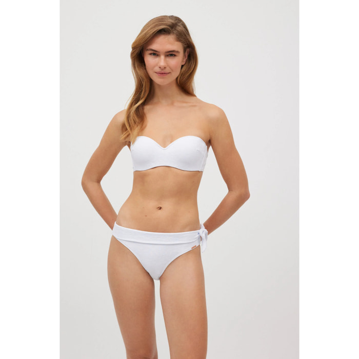 Set bikini a fascia strutturato bianco