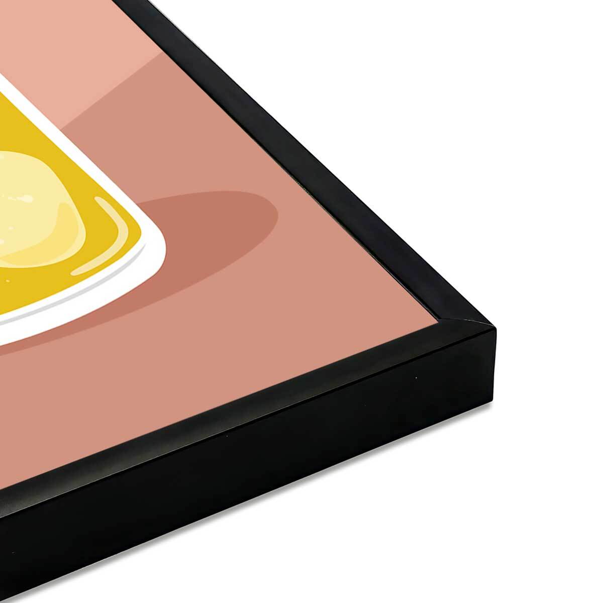 Affiche encadrée cocktail jaune épices Affiche + cadre en métal - Noir