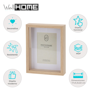 Marco de fotos con marco de madera 17x4,5x22cm para fotos de 10x15cm